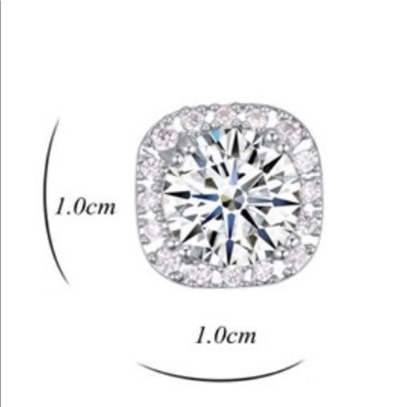 Stella & Dot cushion cut halo studs - Picture 7 of 9